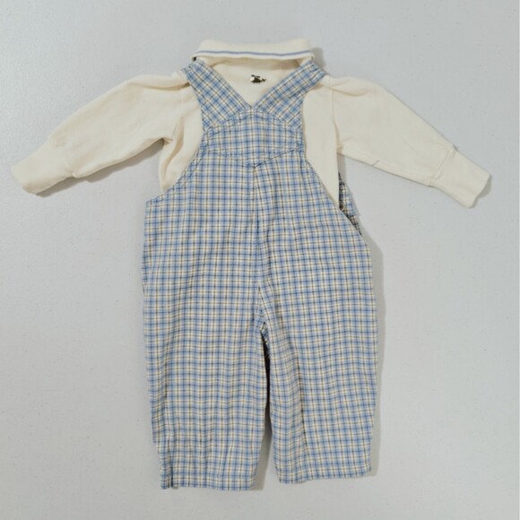 Vintage Gymboree Airplane Cardigan Overalls Set 3 - 6 M Baby Boys Flyer Aviator - Picture 3 of 16